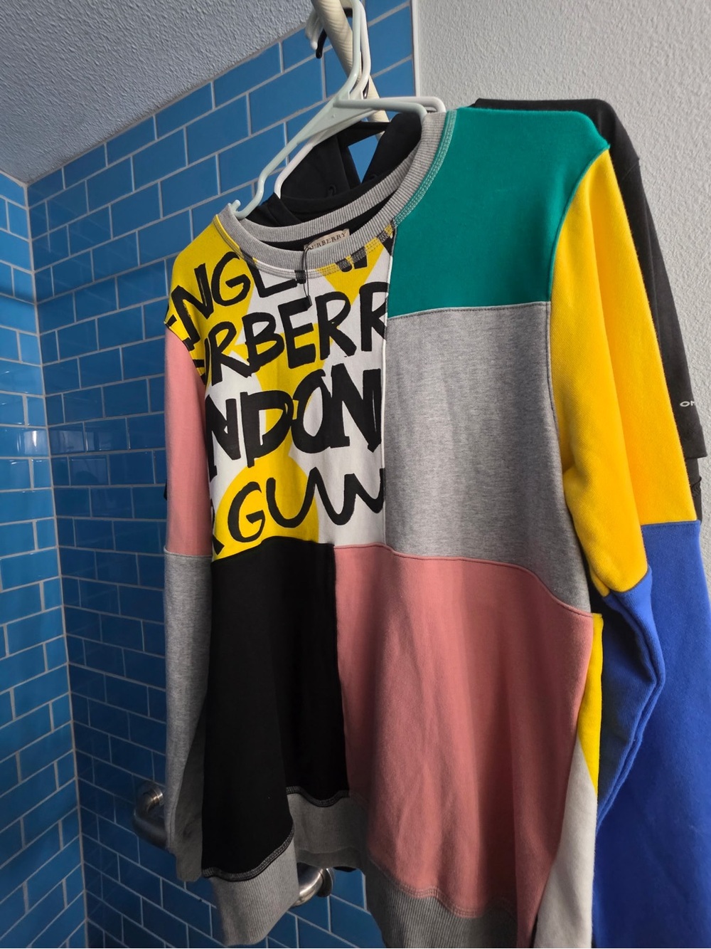 Burberry Multicolor Patchwork Crewneck Sweater